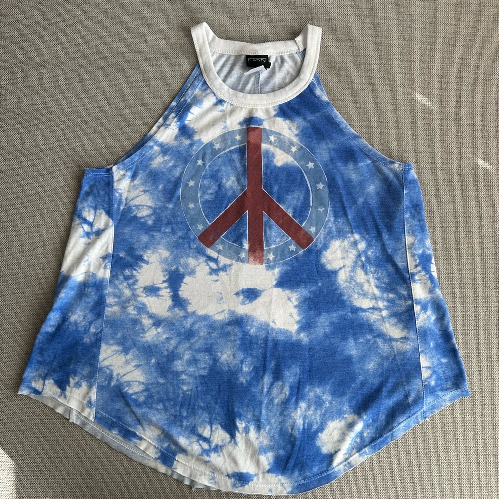 Modern Lux Tie Dye Peace Sign Tank*